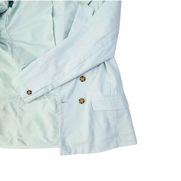 Abercrombie & Fitch Double-Breasted Blue Linen Blazer - Picture 11 of 14